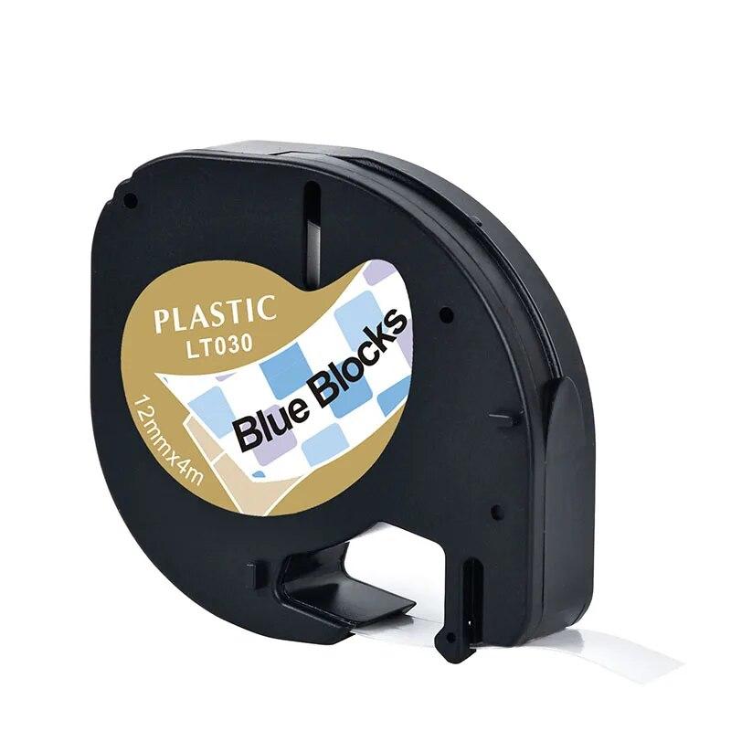 3stk 91201 91331 12267 etiketttape plast og papir kompatibel for LT-100H dymo etikettskriver 12mm dymo letratag 18769 91200