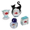 Home Decor Mini Pocket Fish Ornaments Living Room Desktop Glass Fish Black Cat Ornaments  Cute