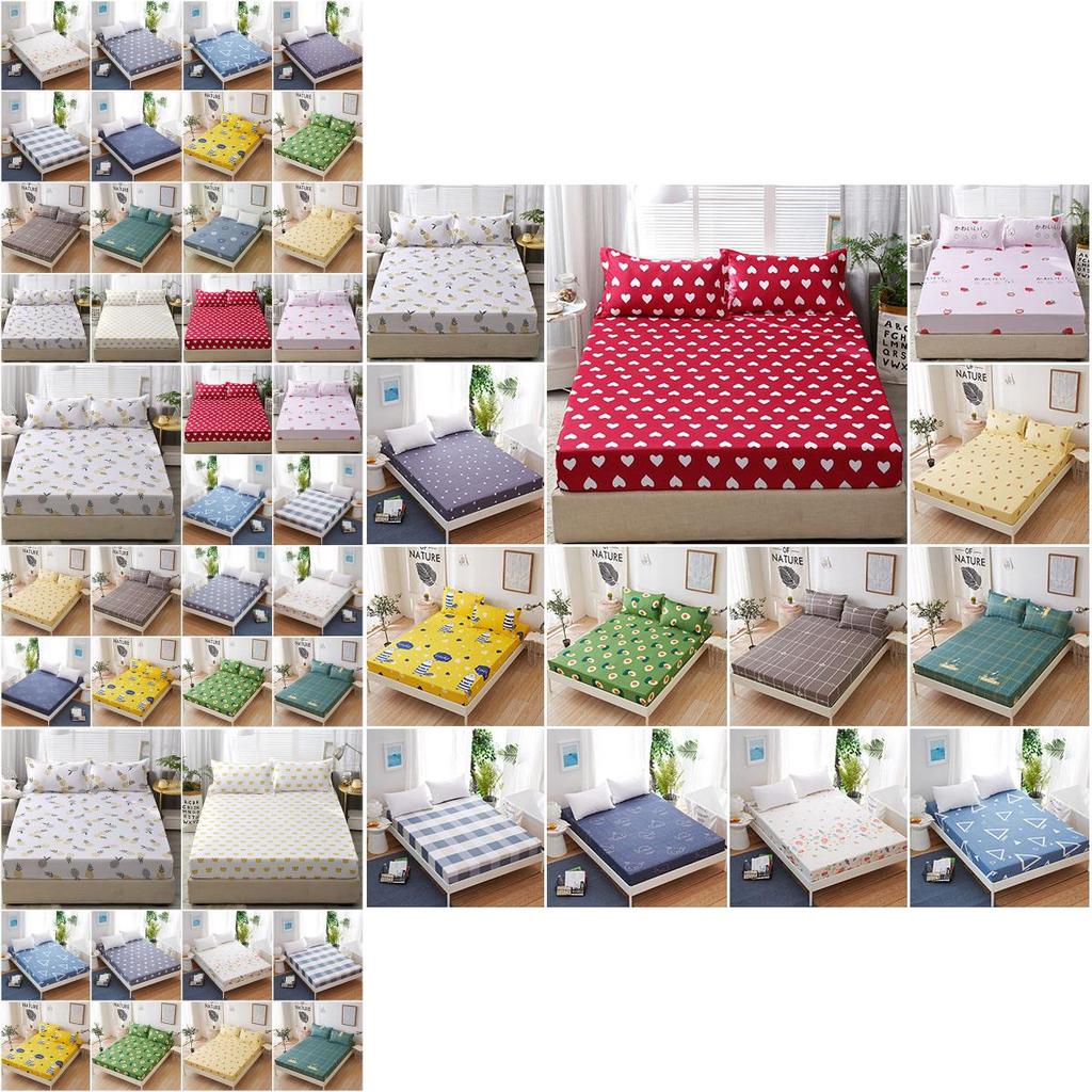 Comfortable Floral Printed Fitted Sheet Bed Cover Without Pillowcase For Your Bedroom