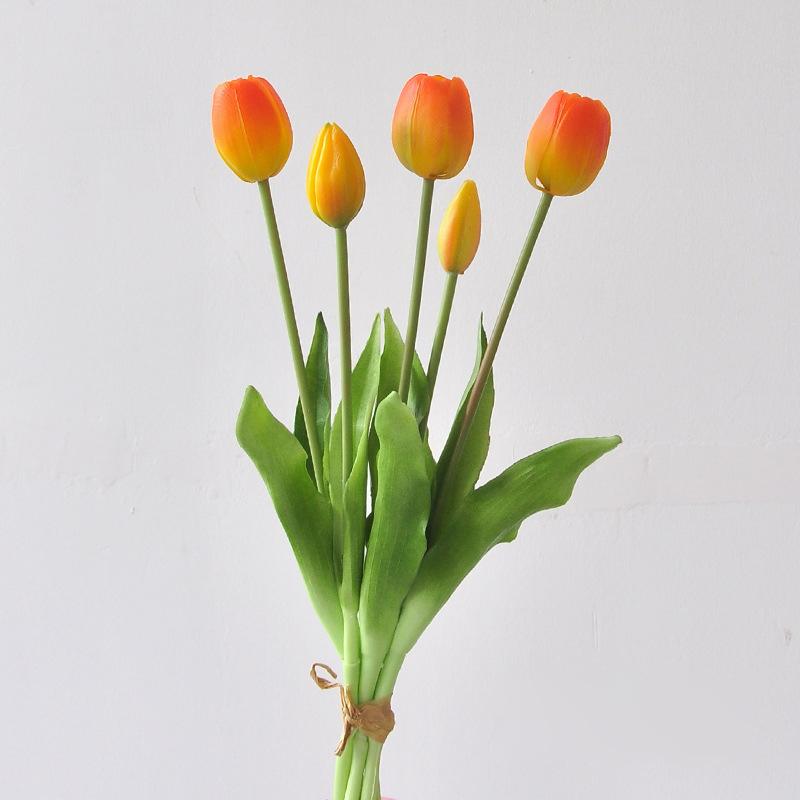 

Simulated Tulip Bouquet Artificial Silicone Fake Flower Home Decoration Wedding Venue Decor Mothers Day Gift Artificial Flower (As shown-15541)-