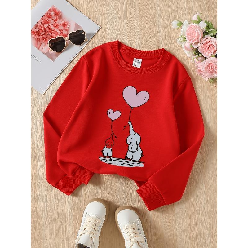 Kids Sweatshirt,Round Neck Fashion Sweatshirt Featuring Adorable Animal Prints, Autumn and Winter , Comfortable Warm Fashion Printed Top