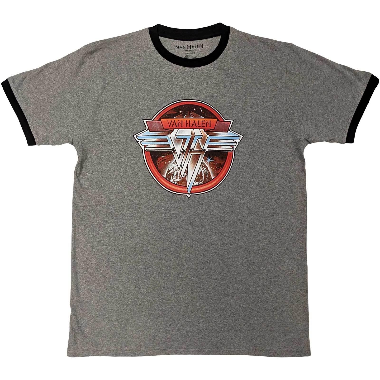 Van Halen Unisex Ringer T-Shirt: Circle Logo (Large) M