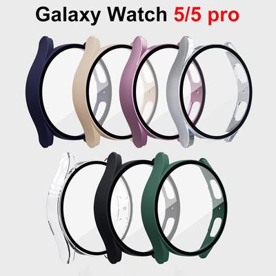 Cristal+Funda para Samsung Galaxy Watch 5 40mm 44mm accesorios Parachoques de PC Cubierta Protector de Pantalla Integral Galaxy watch 5 pro 45mm