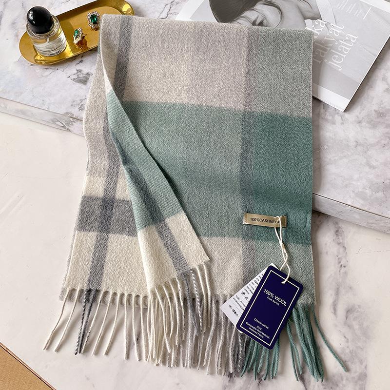 Ankola red plaid pure cashmere scarf women's winter high-end new scarf