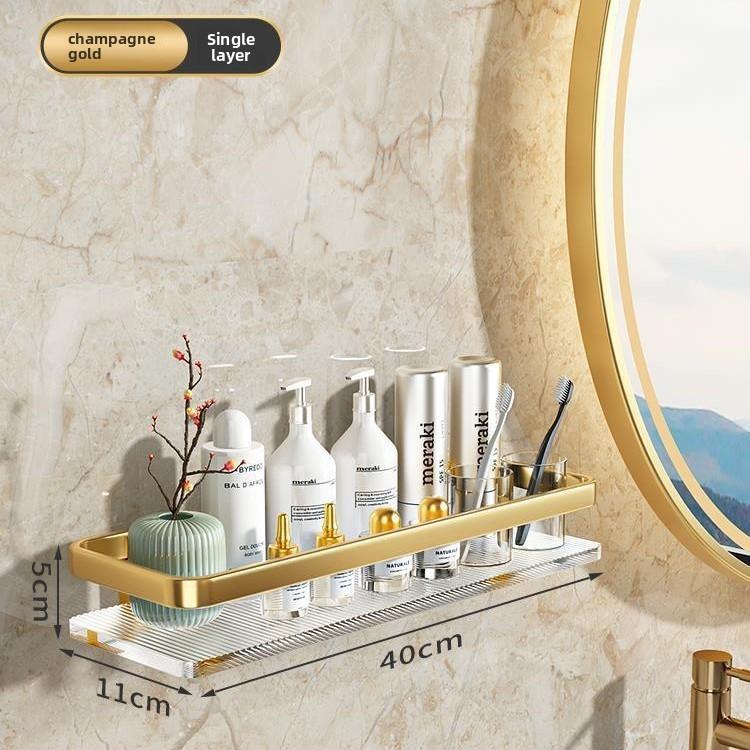 Acrylic Floating Wall Mounted Shelf Wall Mount Storage Rack For Kitchen Bathroom