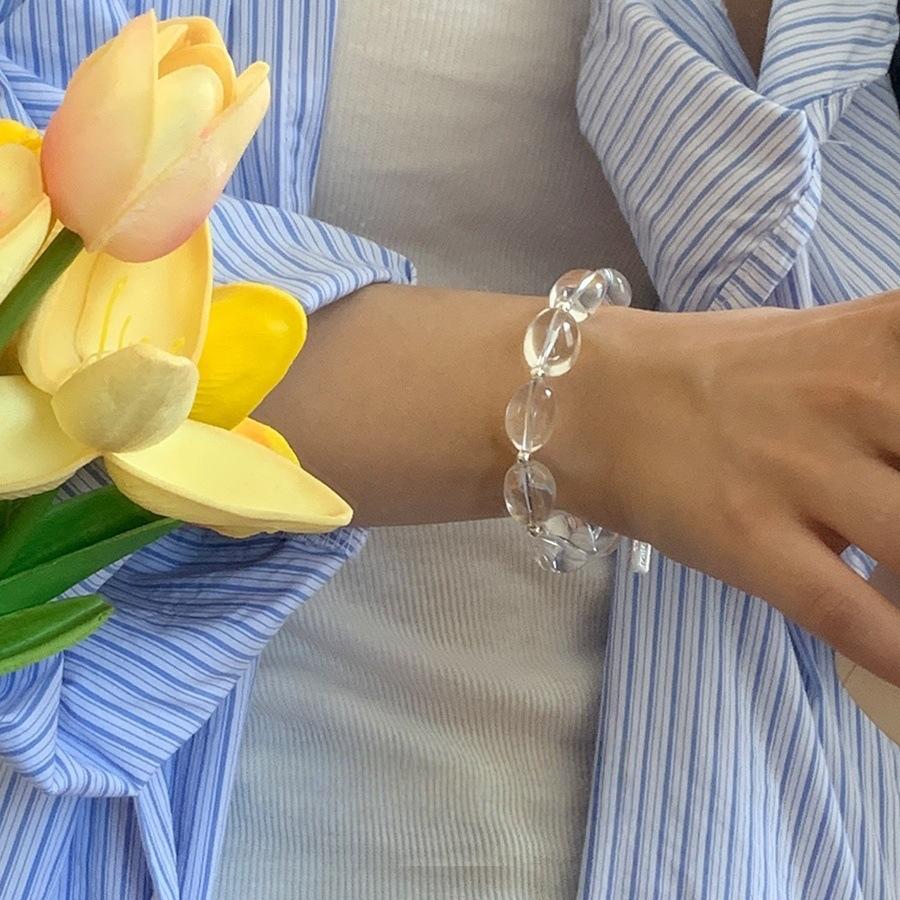 

Korean version of white crystal sugar cube bracelet women s simple bracelet ins design bracelet jewelry tide