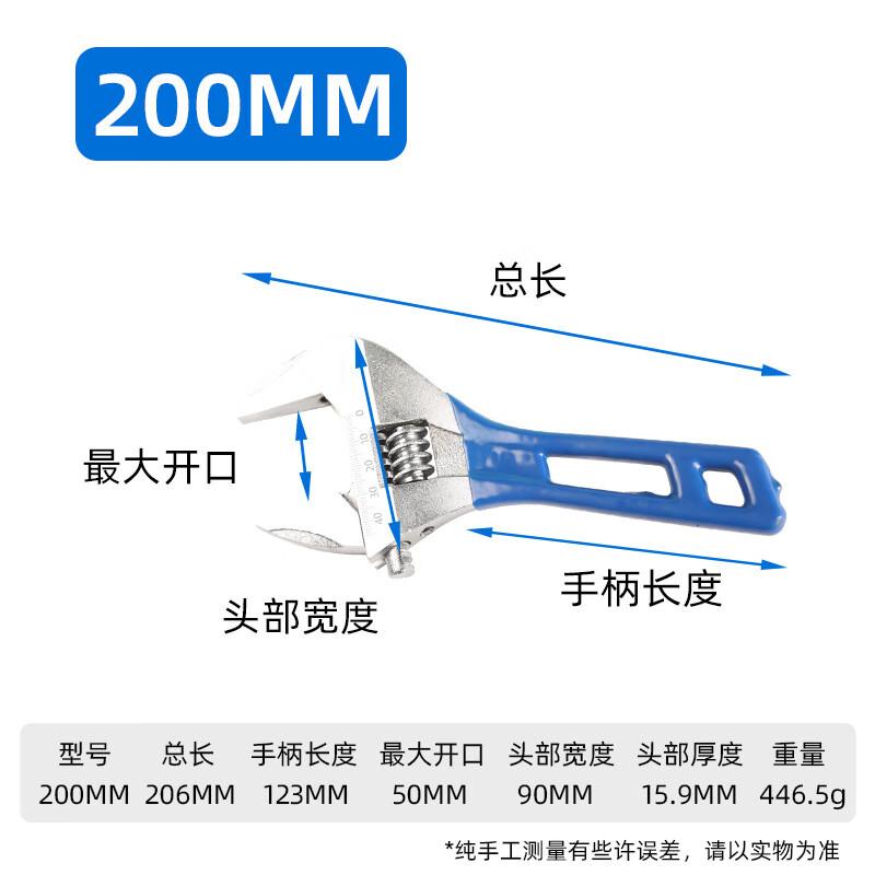 Short Handle Large Opening Adjustable Wrench