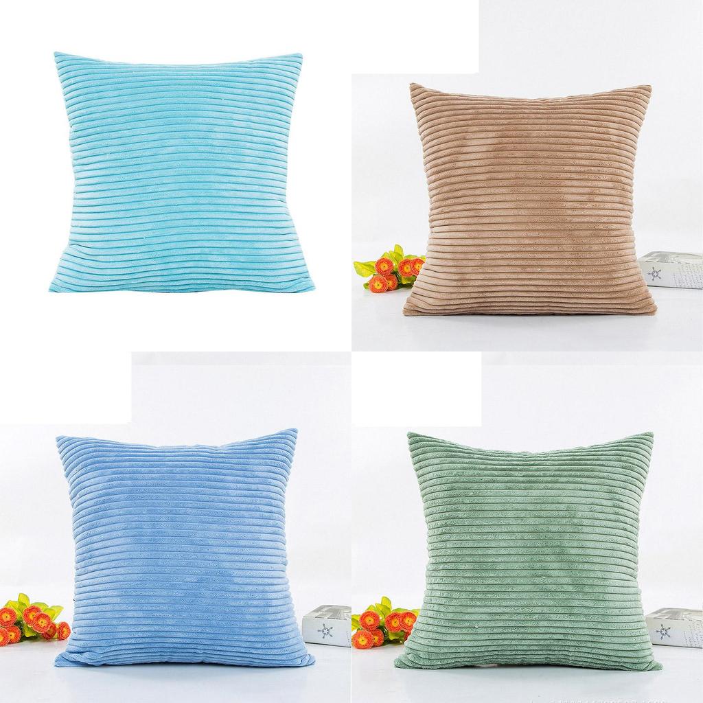 Luxuriously Soft Striped Corduroy Pillow Case For Sofa And Home Decor