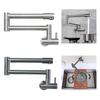 Adjust Swing Arm Faucet Wall Mounted Installation Rustproof Metal Extended Sprays Head Rotation Water Tap
