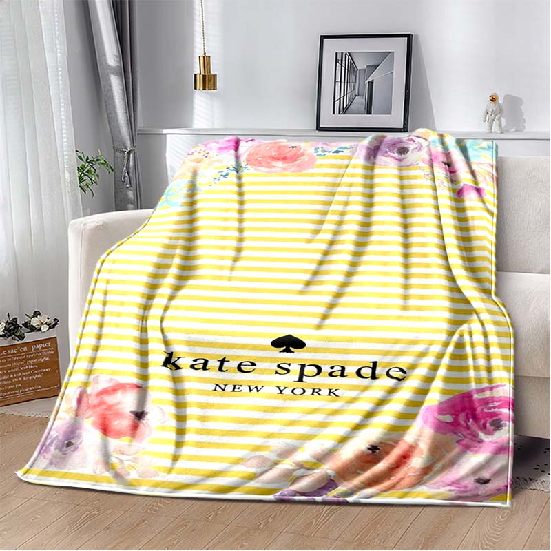 2026 New Fashion K-Kate-Spade Printed Blanket Sofa Bed Bedroom Living Room Portable Warm Extra Large Picnic Soft Blanket Stay