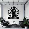 Personalized Metal Soccer Name Sign Custom Door Wall Decor Gift for Boys Room
