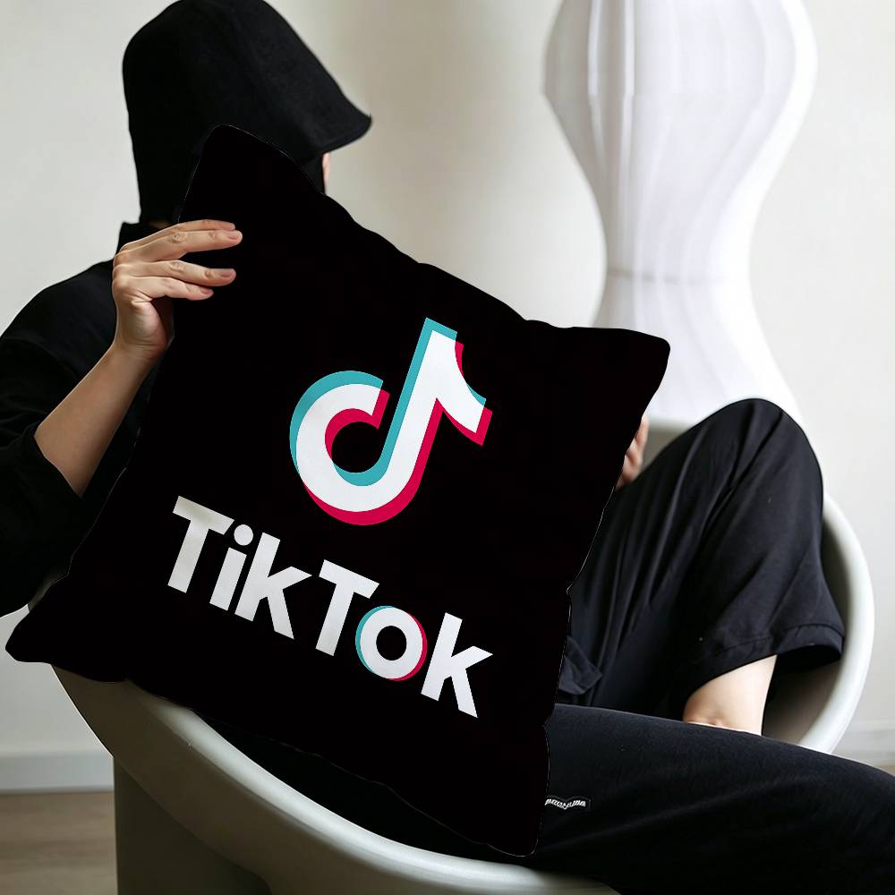 TTikToks Logo Decorative Room Aesthetics Pillow Case Home Decor Bedroom Sofa Bed Couch Pillow Cover x