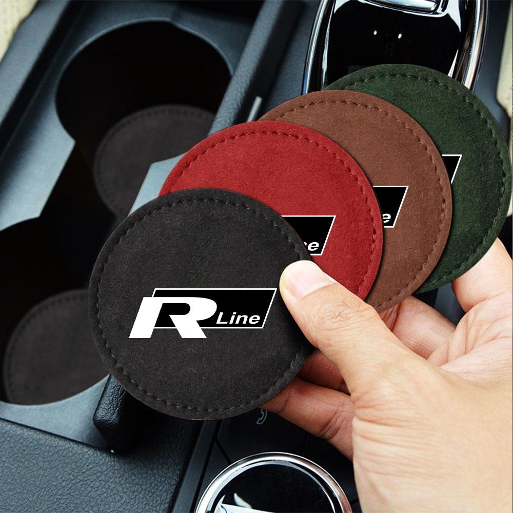For VOLKSWAGEN VW 2Pcs Anti-Slip Car Silicone Coaster For Volkswagen Vw Tiguan Jetta Mk6 Scirocco Polo Touran Golf Auto Interior