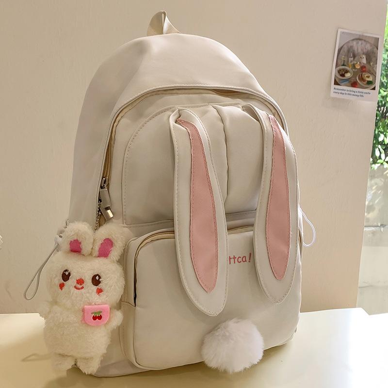 Children's schoolbag, elementary school students, junior high school girls, high value rabbit ears, high school backpack, fashion backpack
