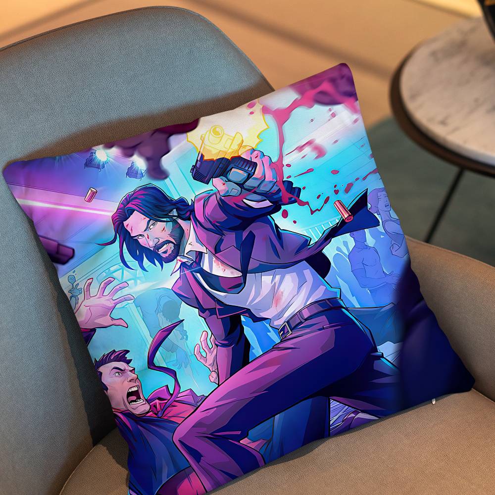 Game Assassin John Wick Pillow Cover Living Room Sofa Cushion Cover Bedroom Room Bed Pillow Cover Home Decoration