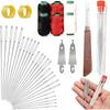 Neues 37-teiliges Edelstahl-Nähnadel-Set, Großöhrige Stahl-Nähnadeln-Set für Handnähen, Langes & Dünnes Handgefertigtes Quilting & Nähnadeln-Set