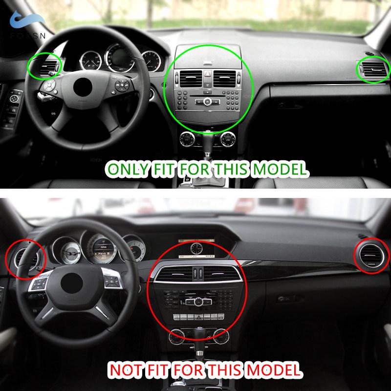For Mercedes Benz C Class W204 2007 2008 - 2013 Dashboard Panel Side Air Condition Air Vent Outlet Carbon Fiber Cover