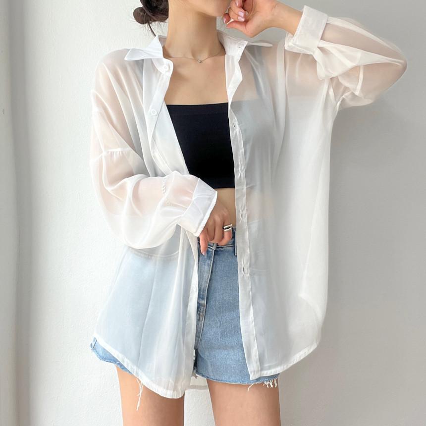 Women's Summer Cardigan – Ice Silk Sun Protection, Thin and Drapey Design Cover-up Top