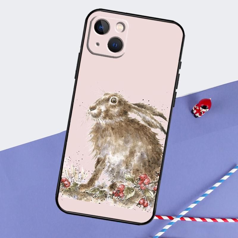 Rabbit Phone Case For iPhone 16 15 Pro Max 12 13 Mini 11 14 Pro Max XR 16 15 Plus 16e Cover Coque