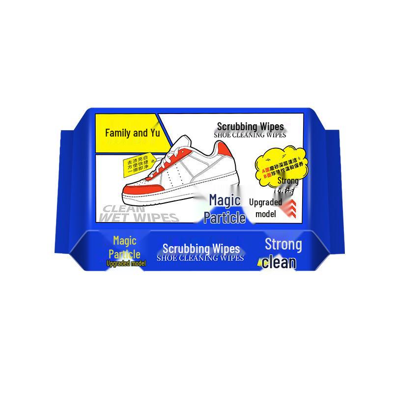 Shoe Cleaning Wipes with 3D Magic Particles – Portable Stain Remover & Brush for White Sports Shoes