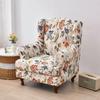 Stretch Print Wing Chair Cover Spandex Elastic Armchair Covers Europe Wingback Relax Sofa Slipcovers with Seat Cushion Cover