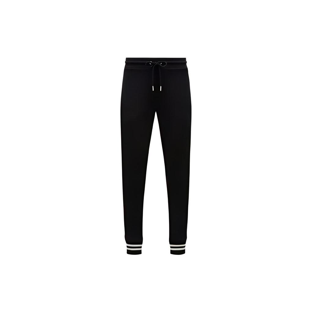 Moncler Monochrome Elastic Waist Mid-Rise Casual Pants Men bottoms Black J10918H00017809KR999