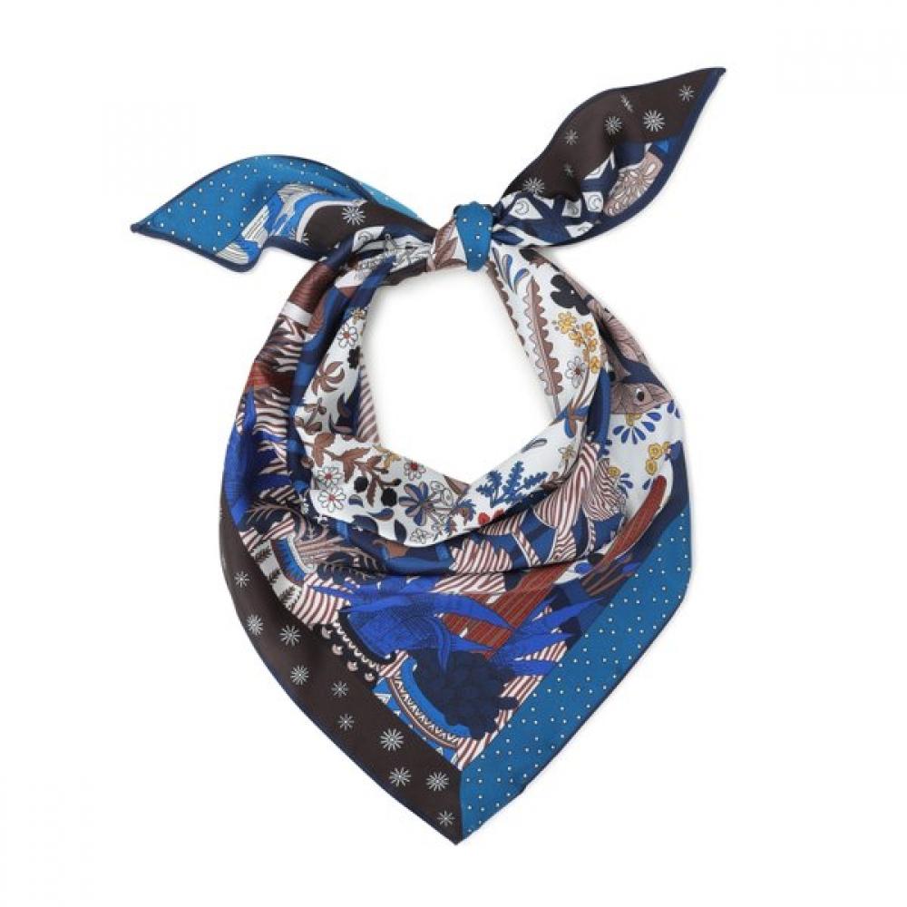 Furina Pure Silk Scarf Blue/FREE
