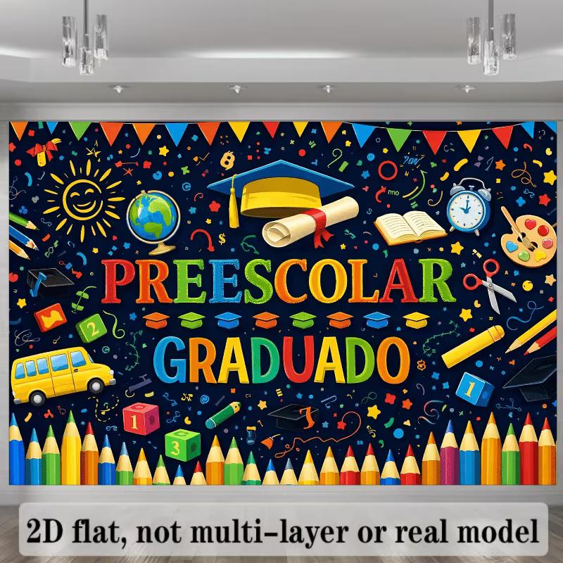 2D "Preescolar Graduado" Kids Graduation Photography Background