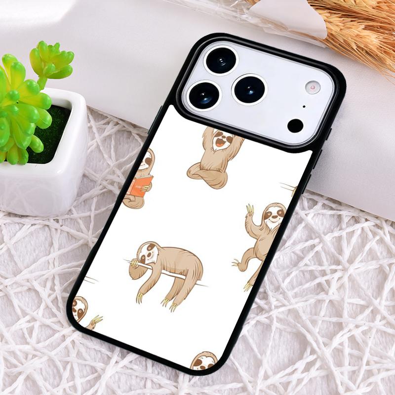 Kawaii Cute Sloth Phone Case for iPhone 17 Air 16 15 11 12 14 13 Pro Max Shockproof Cover