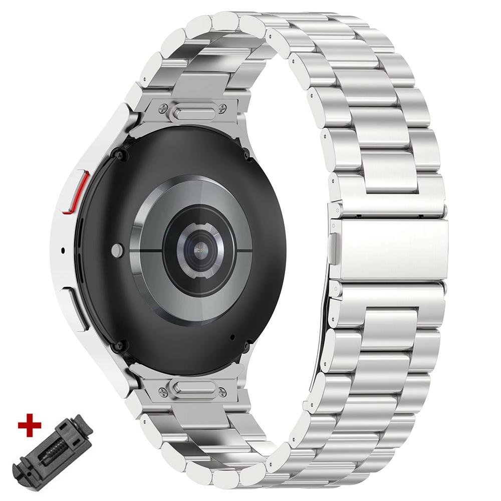 

Металлический быстросъемный ремешок для Samsung Galaxy Watch 7/6/5 44мм 40мм 6classic 47мм 43мм 5 Pro 45мм Браслет без зазоров Ремешок Galaxy Watch Galaxy 7 44mm 40mm серебряный