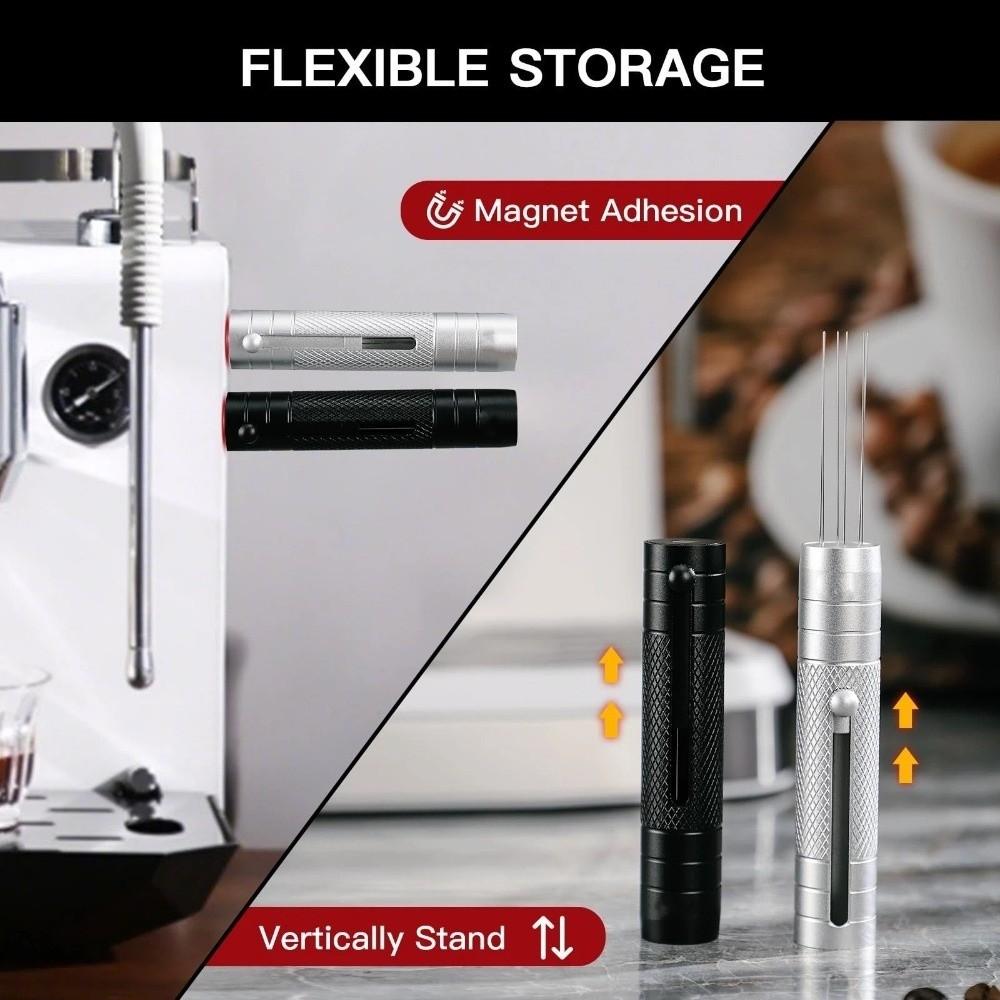 Telescopic Magnetic Needle Tamper Stainless Steel Espresso Distributor Coffee Brewing
