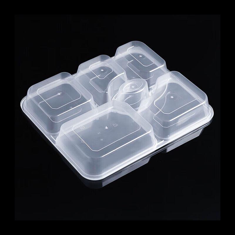 Shunda Shun 1200ml Disposable 6-Compartment Meal Prep Container (150 Sets)