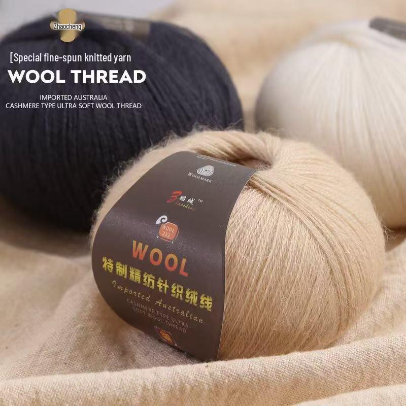 100% Cashmere 2-Ply Medium Fine Knitting Yarn for DIY Sweaters & Scarves