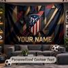 Atletico Madrid FC Personalized Tapestry Support Custom Name, Wall Art Home Decoration