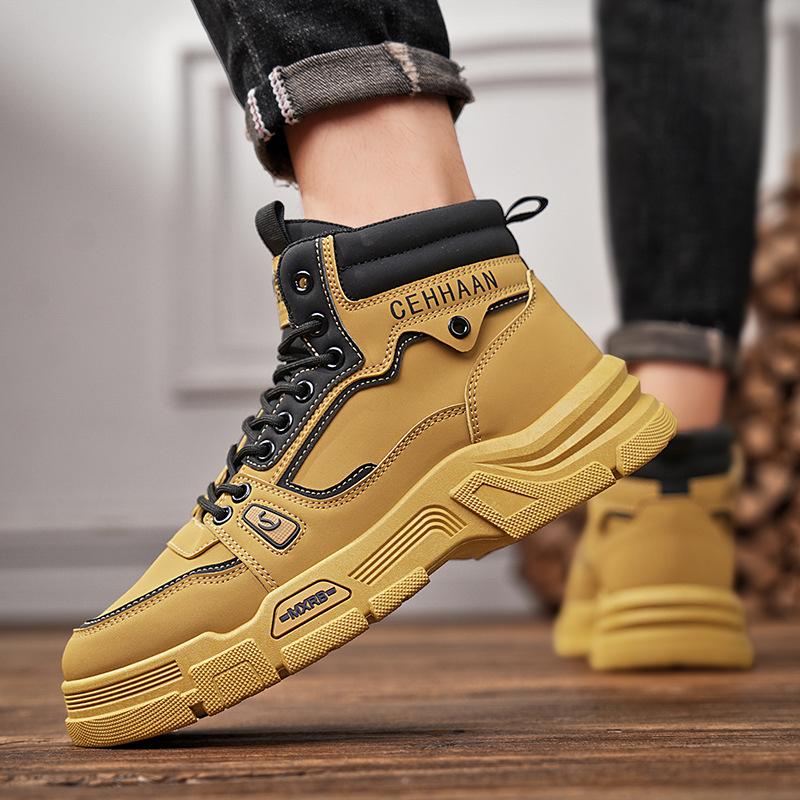 

Ботинки мартинсы мужские 2024 новые осенние мужские в британском стиле высокие ретро мужские туфли рабочие страховочные ботинки цвета ревеня 44 верблюд