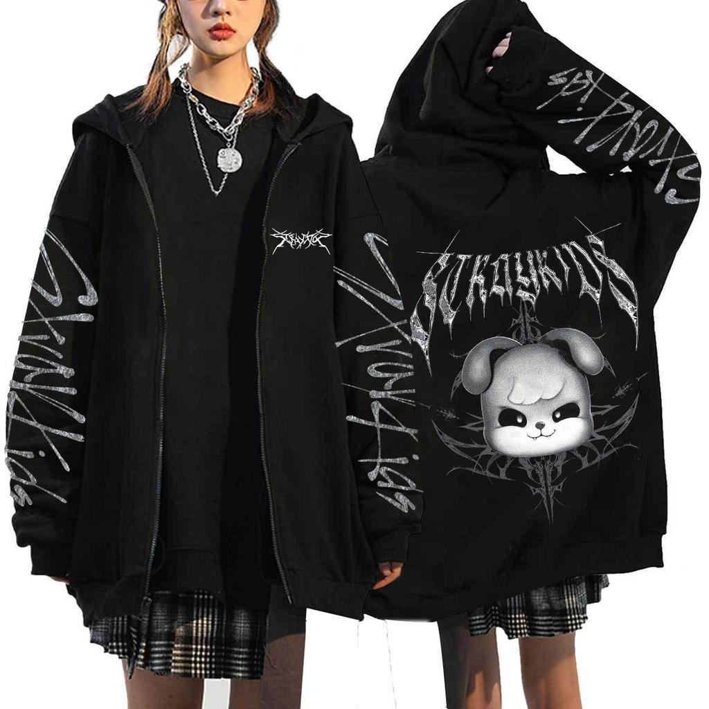 KPOP DominATE Tour Merch FELIX HAN BANGCHAN CHANGBIN HYUNJIN SEUNGMIN LEE KNOW Cartoon Print Zip Up Women/Men Hoodie Sweatshirt