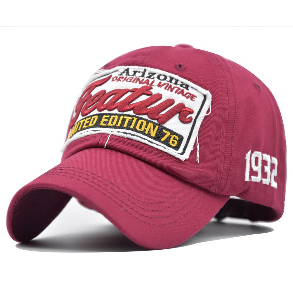 

Embroidered Baseball Cap Ball Cap Outdoor Visor Made Of Cotton Stylish Material красный