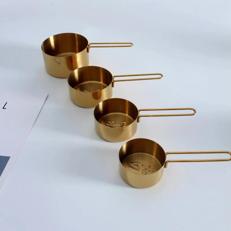 4Pcs Stainless Steel Measuring Spoons Set, Coffee Flour Milk Powder Measuring Cups - Kitchen Tools