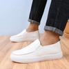 Little White Shoes Men's Soft Sole Soft Surface Breathable Casual Men's Leather Shoes Non-slip Wear-resistant Lightweight Medical Work White Shoes