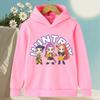 Korean KPop Devil Hunter Cartoon Girl Hooded Sweatshirt Warm Children's Wave Fashion Casual Top Casual Girls' Clothing