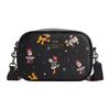Disney Co-branded Jamie 19 Hardware Buckle Letter Print Zipper Closure Canvas with Leather Crossbody Bag Small Women's Black