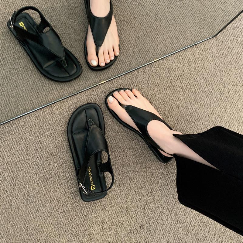 

Женские сандалии-гладиаторы во французском стиле — летние новые мягкие сандалии на плоской подошве, универсальные пляжные и уличные римские туфли для вечерних нарядов 35