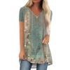 Damen Kurzarm Plissee Lose Tops Plus Size Casual Tops V-Ausschnitt Kurze Ärmel Casual Sommer T-Shirts Damen Tops T-Shirts Shirts