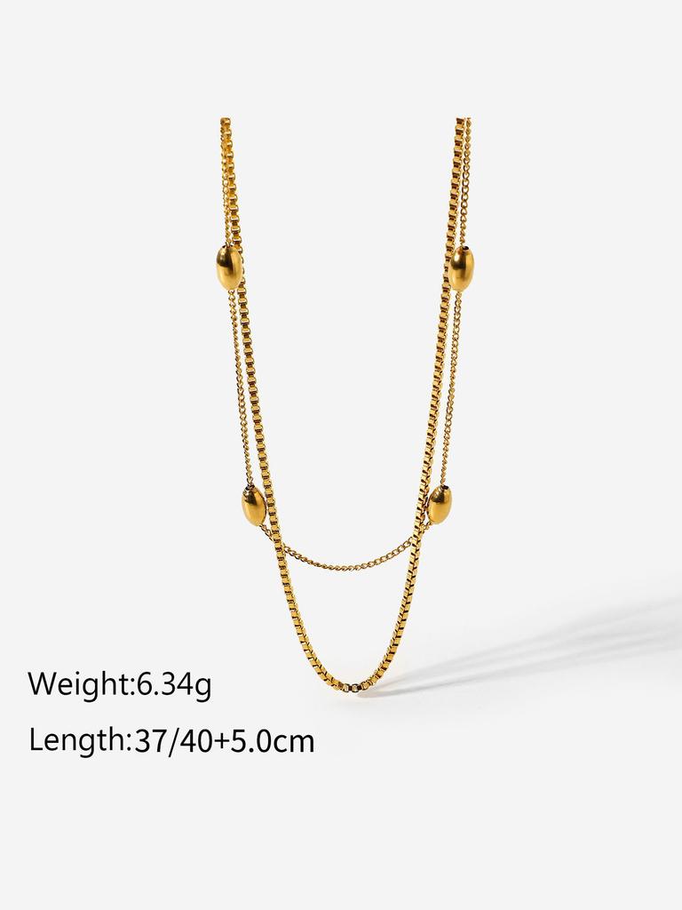 Uworld Gioielli Semplici Placcato Oro 18K Collana a Strati Catena Piatta Serpente Collana a Corda Serpente in Acciaio Inossidabile Regalo