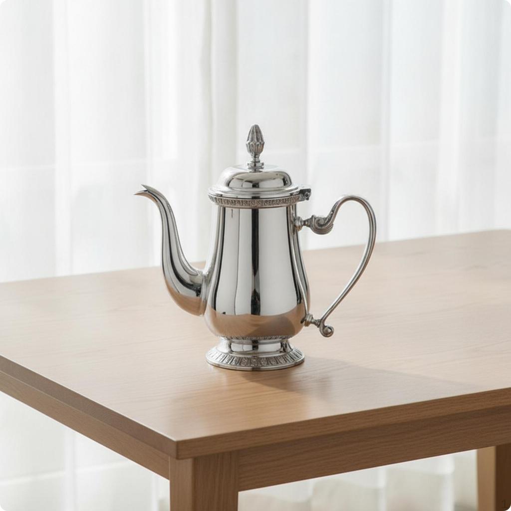 Coffee Pot with Lid Stainless Steel Timeless Polished Carafe for Hosts,