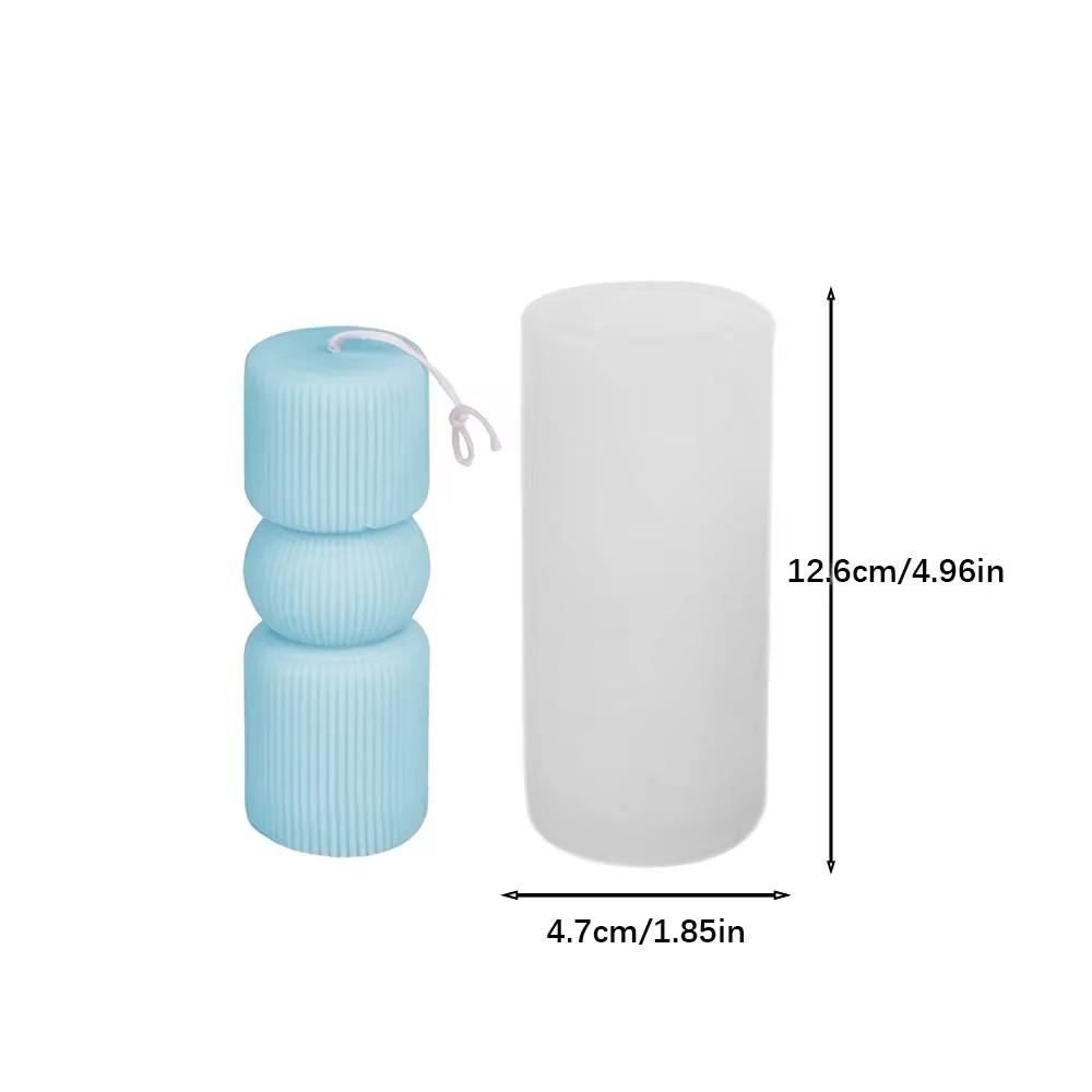 Geometry Stripe Pillar Candle Molds Plastic Column Making CandleHolder Wedding Items 3D Silicone Mold Taper Acrylic Party Supplies