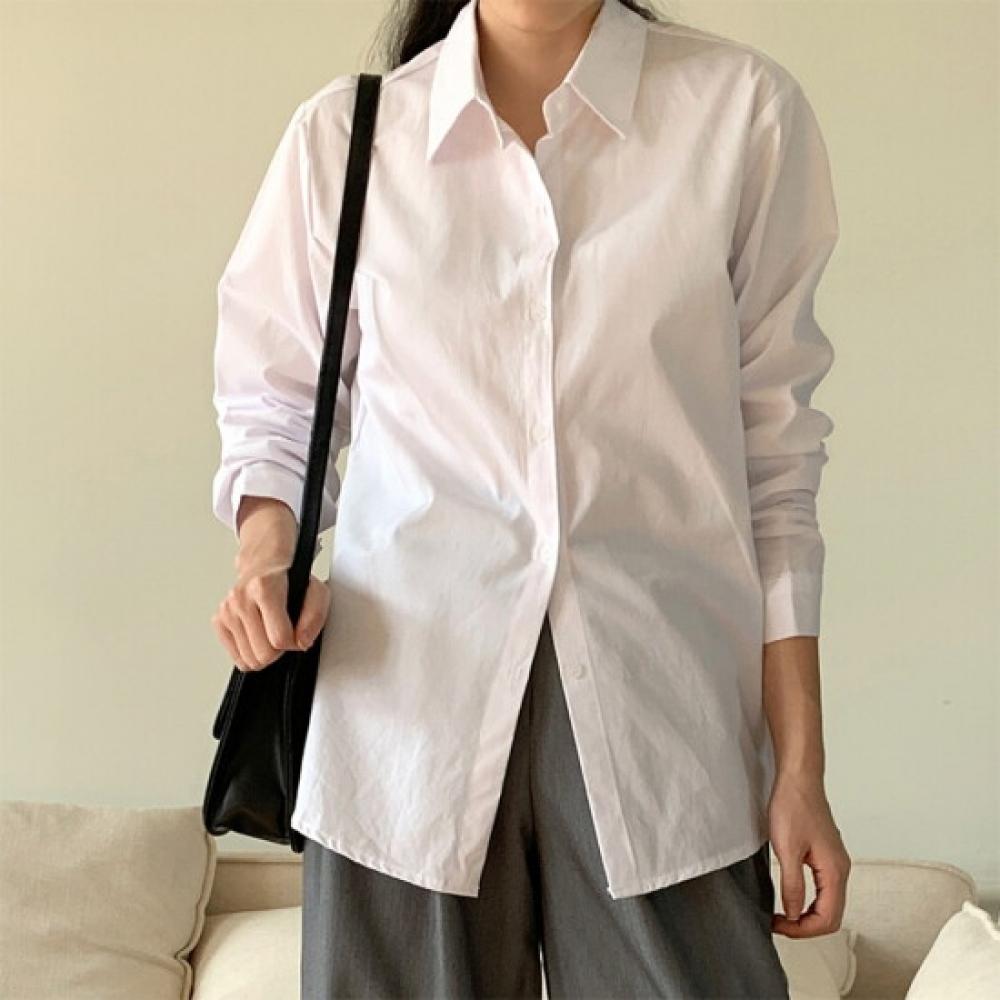New Arrivals Open Run Women Long Pink Shirt Basic Fit Spring Work Wear Guest