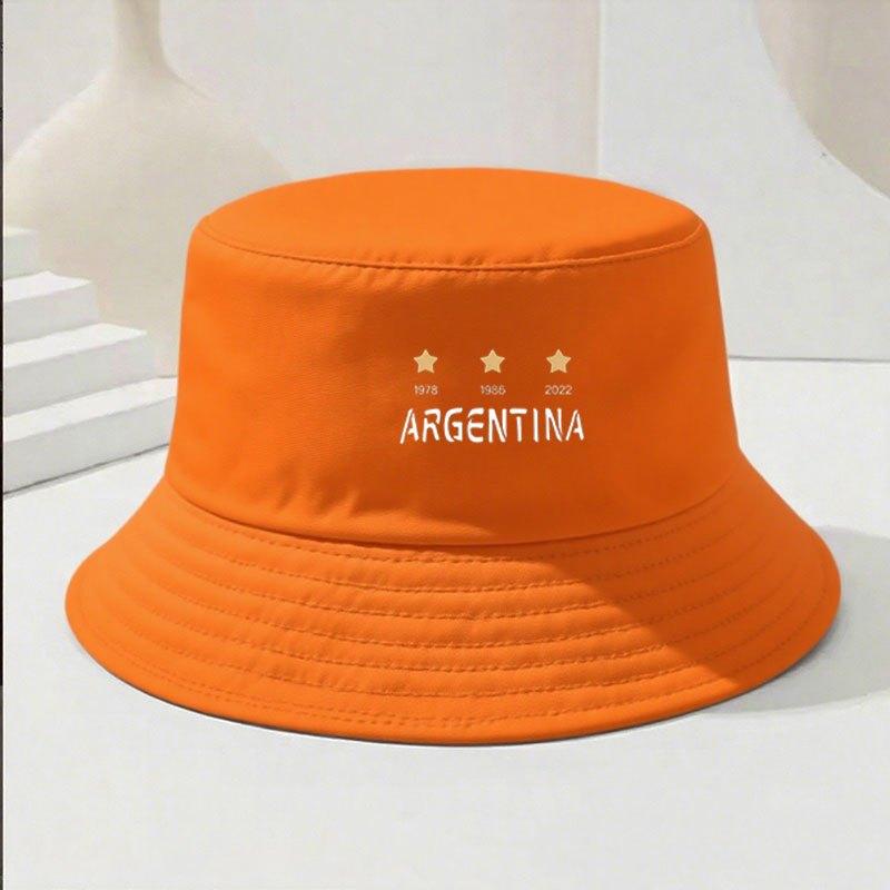 

Retro Soccer Embroidered Denim Bucket Hat, Breathable Sun Protection Fisherman Cap for Outdoor Travel, Unisex помаранчевий