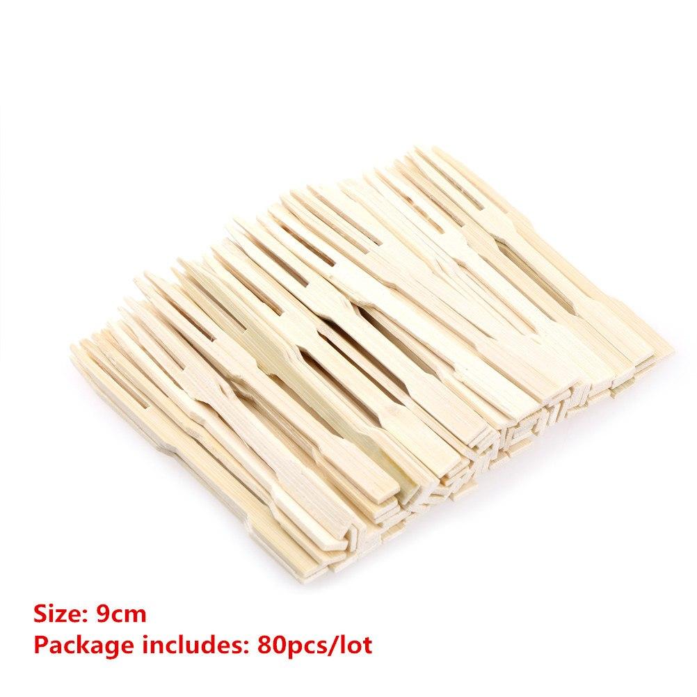 

50/80/100PCS 9/12cm Disposable Bamboo Fork Twisted Party Buffet Fruit Desserts Pick Skewer Food Cocktail Sandwich Fork Stick