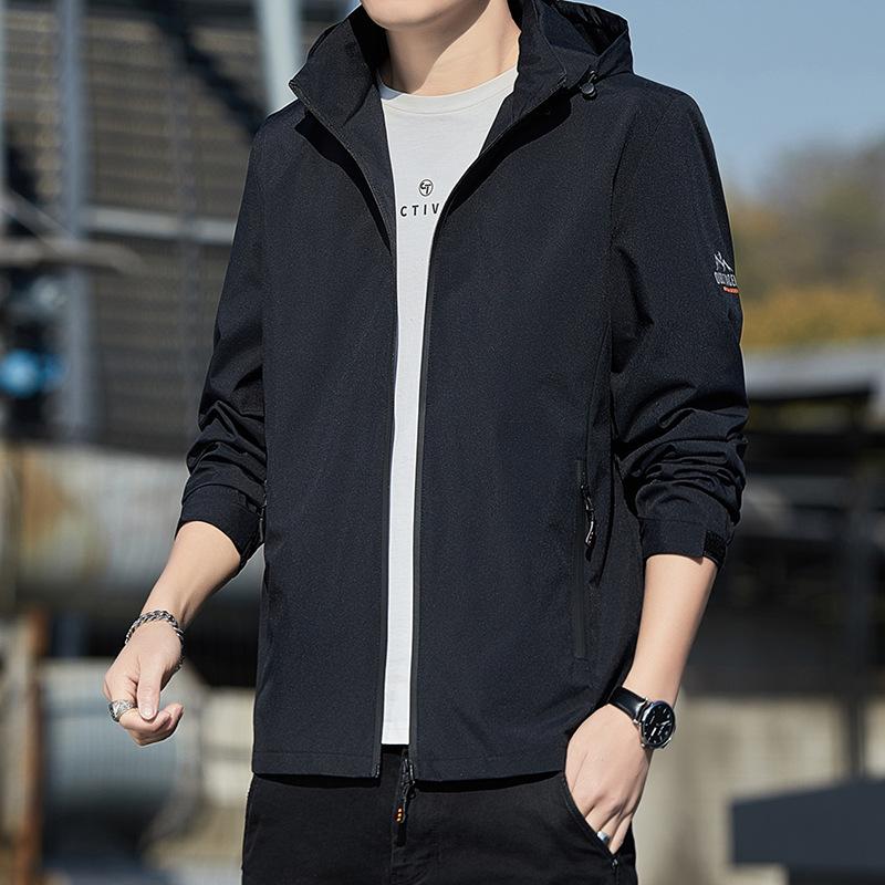 Herren Frühling und Herbst Kleidung Jacke Herren Neuer Stil Stilvoll Amerikanisch Mit Kapuze Schock Kleidung Herren